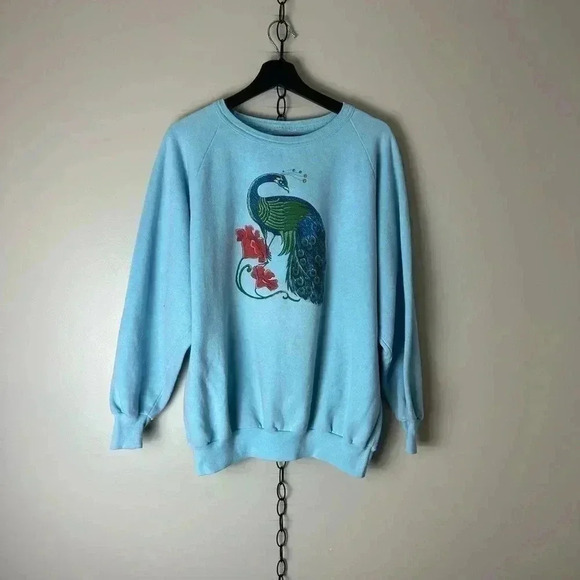 COPY - Vintage 1984 Peacock Animal Crewneck  Large - Picture 1 of 6